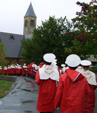 the band parades even in the rain