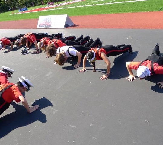 Trumpets doing pushups