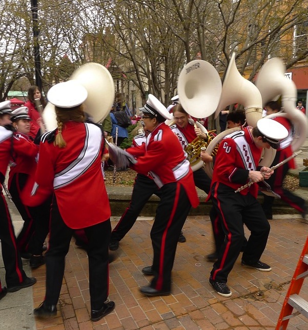 Tubas battling flutes